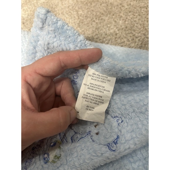 Pastel Blue Thank Heaven For Little Boys Infant Baby Blanket 37" By 30" - Picture 4 of 6